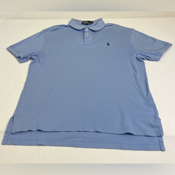 Ralph Lauren Blue Cotton Short Sleeve Polo Men Large - Picture 5 of 7